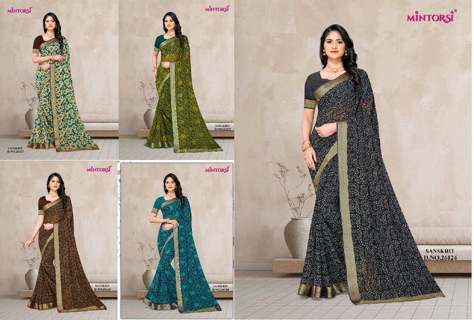 Mintorsi Sanskrit Hits Wholesale Daily Wear Georgette Sarees